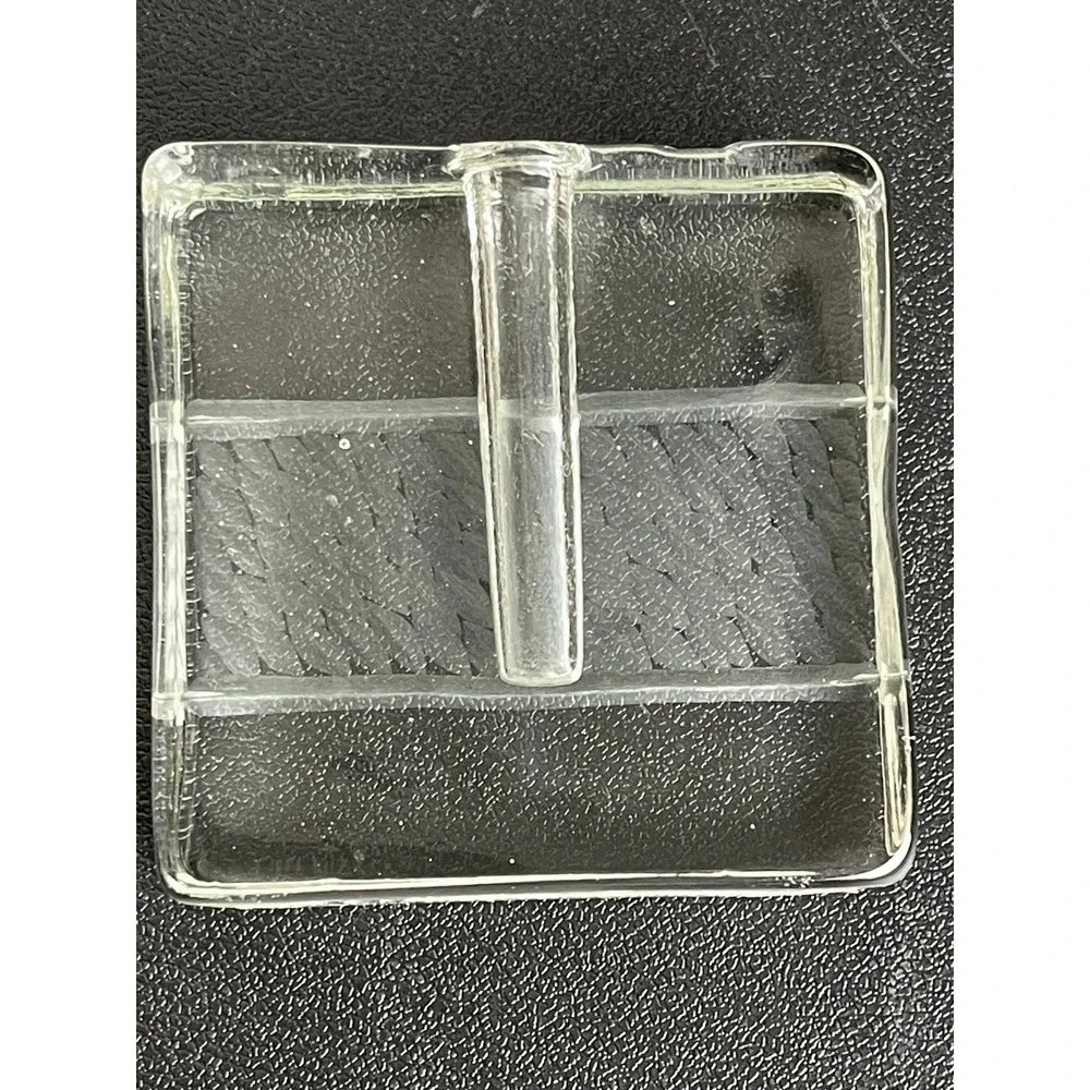 00377 - Easts of Eden Glass Cube Bud Vase Modernist Minimalist Clear Paperweight